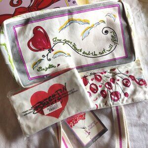 Brighton "B Mine" Canvas Tote Bag & "Fashionistas" Pouch Bundle, NWT
